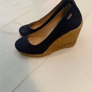 Women’s Navy Espadrille Wedge Pumps